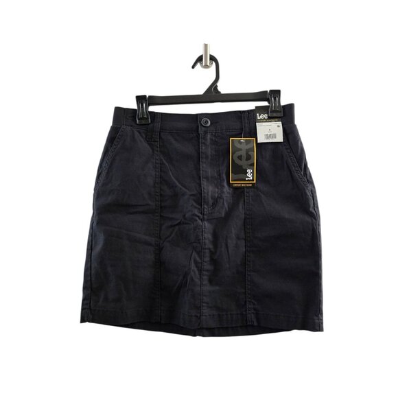 NWT Lee Women's Mid Rise Skort, Size 6 - Comfort Waistband  - Black - Waist 28" - Picture 2 of 7